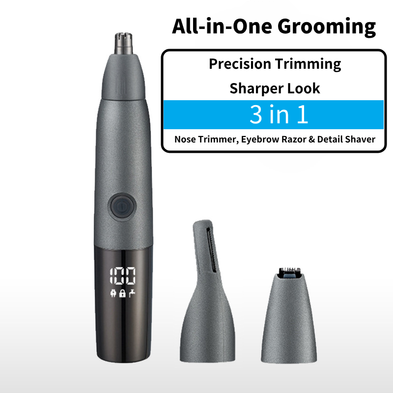 2025 3-in-1 Electric Hair Trimmer for Nose, Body & Bikini Line - Waterproof & Cordless