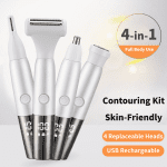 Arctic white professional nose hair trimmer kit with 4 attachments