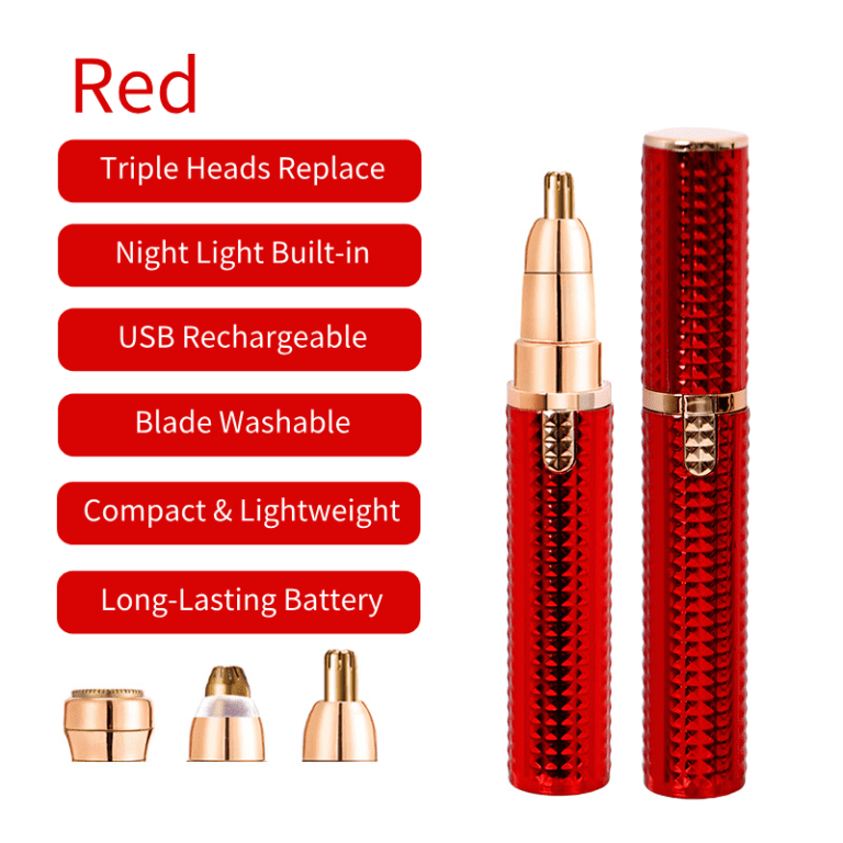 3 - in - 1 LED Nose Hair Trimmer – USB Rechargeable, Waterproof & Travel - Friendly