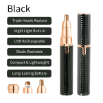 3 - in - 1 LED Nose Hair Trimmer – USB Rechargeable, Waterproof & Travel - Friendly