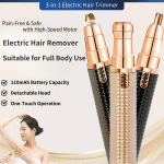 3 - in - 1 LED Nose Hair Trimmer – USB Rechargeable, Waterproof & Travel - Friendly