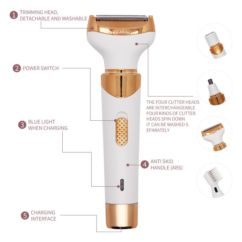 Double-Headed Ear & Nose Hair Trimmer | 2-in-1 Rechargeable Grooming System