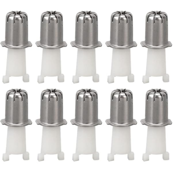 Replaceable blades for nose hair trimmers, stainless steel and plastic components in a set