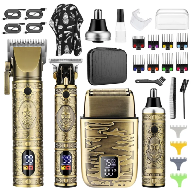 4-Device Men's Grooming Kit – Hair Clipper, Engraver, Shaver & Nose Trimmer, EVA Case1