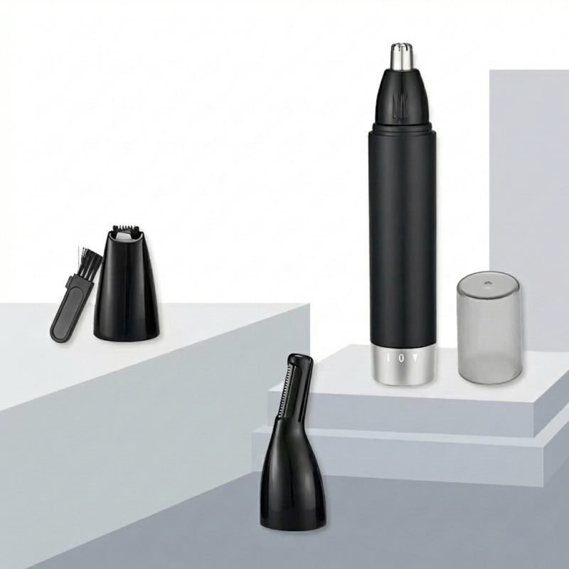 3-in-1 Nose, Ear & Eyebrow Trimmer — Battery-Powered, No Charging Needed