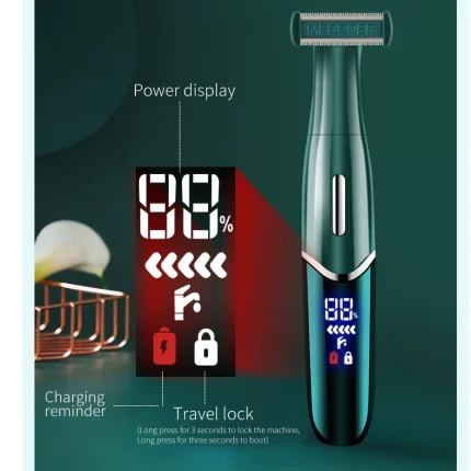 Men's 3-Piece Grooming Kit – Shaver, Eyebrow Trimmer & Nose Trimmer, LCD Display3