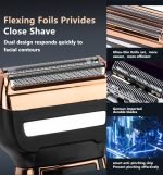 Men's 3-in-1 Electric Shaver – Brushless Motor, Face, Scalp & Nose3