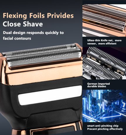 Men's 3-in-1 Electric Shaver – Brushless Motor, Face, Scalp & Nose3
