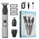 Men's 3-in-1 Magnetic-Head Shaver Kit – Nose Trimmer, LED Display, Child Lock2