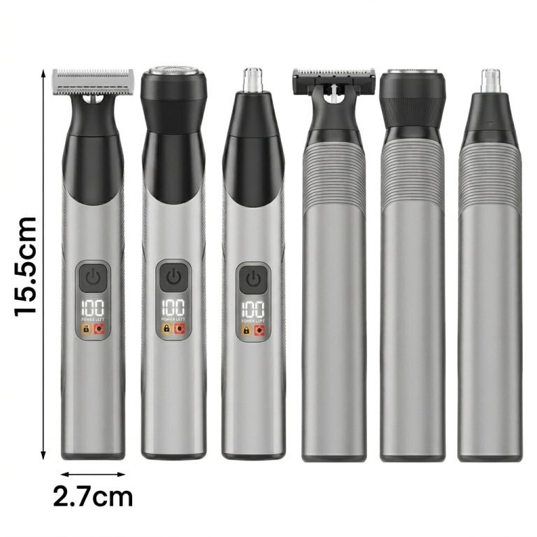 Men's 3-in-1 Magnetic-Head Shaver Kit – Nose Trimmer, LED Display, Child Lock3