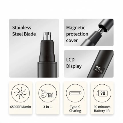 Nose Ear Eyebrow Trimmer (3-in-1)