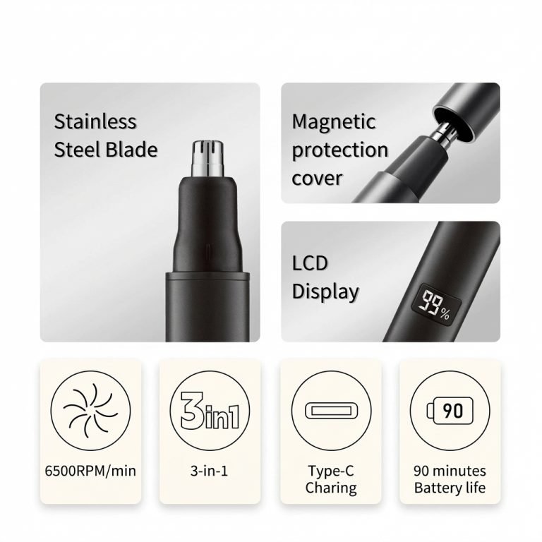 Nose Ear Eyebrow Trimmer (3-in-1)