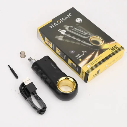 USB-C Rechargeable Nose Hair Trimmer – Pull-Free Rotary Blade, Washable